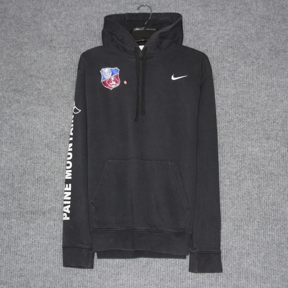Nike Men's Black Hoodie Sweatshirt Paine Mountain‎ Shield Logo Size M